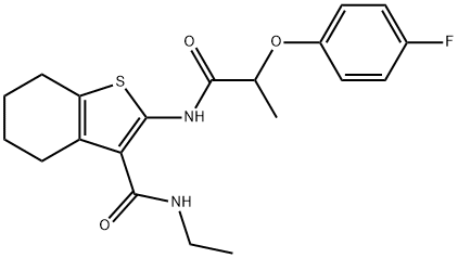 N-ethyl-2-{[2-(4-fluorophenoxy)propanoyl]amino}-4,5,6,7-tetrahydro-1-benzothiophene-3-carboxamide Struktur