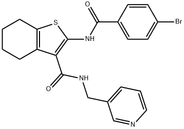 2-[(4-bromobenzoyl)amino]-N-(3-pyridinylmethyl)-4,5,6,7-tetrahydro-1-benzothiophene-3-carboxamide Struktur