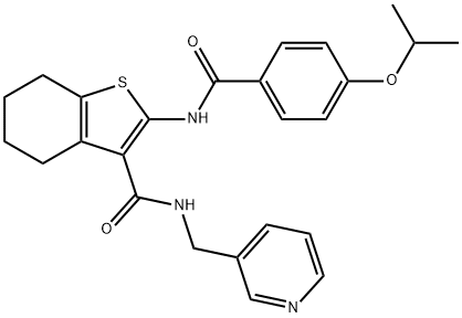 2-[(4-isopropoxybenzoyl)amino]-N-(3-pyridinylmethyl)-4,5,6,7-tetrahydro-1-benzothiophene-3-carboxamide Struktur