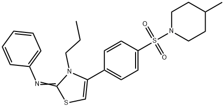 N-(4-{4-[(4-methyl-1-piperidinyl)sulfonyl]phenyl}-3-propyl-1,3-thiazol-2(3H)-ylidene)-N-phenylamine Struktur