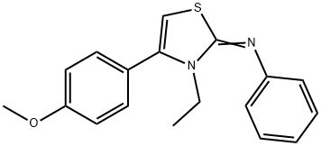 N-(3-ethyl-4-(4-methoxyphenyl)-1,3-thiazol-2(3H)-ylidene)-N-phenylamine Struktur