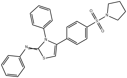 N-phenyl-N-(3-phenyl-4-[4-(1-pyrrolidinylsulfonyl)phenyl]-1,3-thiazol-2(3H)-ylidene)amine Struktur