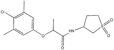 2-(4-chloro-3,5-dimethylphenoxy)-N-(1,1-dioxidotetrahydro-3-thienyl)propanamide Struktur