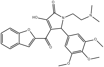 4-(1-benzofuran-2-ylcarbonyl)-1-[2-(dimethylamino)ethyl]-3-hydroxy-5-(3,4,5-trimethoxyphenyl)-1,5-dihydro-2H-pyrrol-2-one Struktur