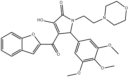 4-(1-benzofuran-2-ylcarbonyl)-3-hydroxy-1-[2-(4-morpholinyl)ethyl]-5-(3,4,5-trimethoxyphenyl)-1,5-dihydro-2H-pyrrol-2-one Struktur