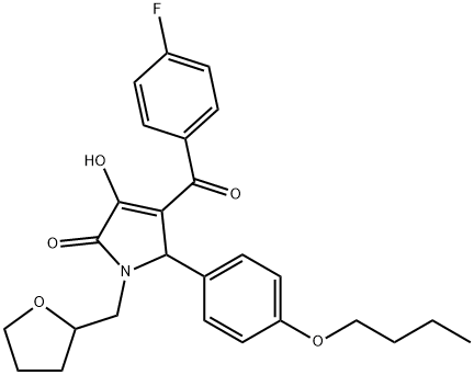 5-(4-butoxyphenyl)-4-(4-fluorobenzoyl)-3-hydroxy-1-(tetrahydro-2-furanylmethyl)-1,5-dihydro-2H-pyrrol-2-one Struktur