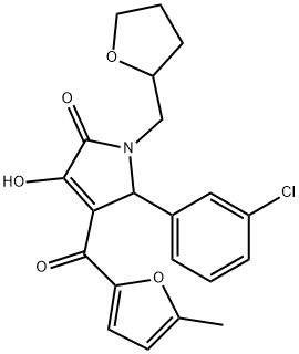 5-(3-chlorophenyl)-3-hydroxy-4-(5-methyl-2-furoyl)-1-(tetrahydro-2-furanylmethyl)-1,5-dihydro-2H-pyrrol-2-one Struktur