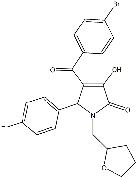 4-(4-bromobenzoyl)-5-(4-fluorophenyl)-3-hydroxy-1-(tetrahydro-2-furanylmethyl)-1,5-dihydro-2H-pyrrol-2-one Struktur