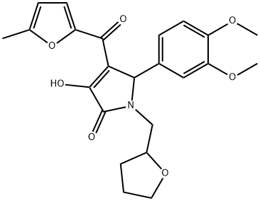 5-(3,4-dimethoxyphenyl)-3-hydroxy-4-(5-methyl-2-furoyl)-1-(tetrahydro-2-furanylmethyl)-1,5-dihydro-2H-pyrrol-2-one Struktur