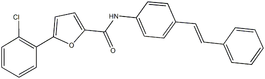 5-(2-chlorophenyl)-N-[4-(2-phenylvinyl)phenyl]-2-furamide Struktur