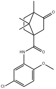 N-(5-chloro-2-methoxyphenyl)-4,7,7-trimethyl-3-oxobicyclo[2.2.1]heptane-1-carboxamide Struktur