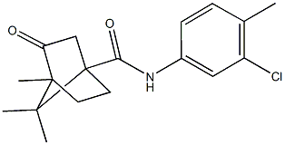 N-(3-chloro-4-methylphenyl)-4,7,7-trimethyl-3-oxobicyclo[2.2.1]heptane-1-carboxamide Struktur