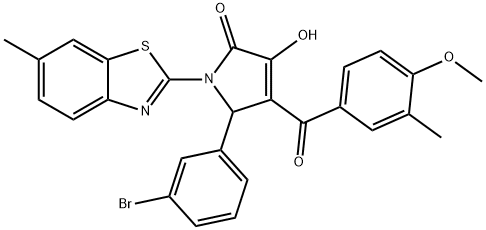 5-(3-bromophenyl)-3-hydroxy-4-(4-methoxy-3-methylbenzoyl)-1-(6-methyl-1,3-benzothiazol-2-yl)-1,5-dihydro-2H-pyrrol-2-one Struktur