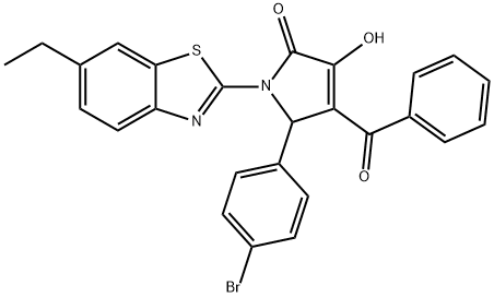 4-benzoyl-5-(4-bromophenyl)-1-(6-ethyl-1,3-benzothiazol-2-yl)-3-hydroxy-1,5-dihydro-2H-pyrrol-2-one Struktur