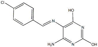 6-amino-5-[(4-chlorobenzylidene)amino]-2,4-pyrimidinediol Struktur