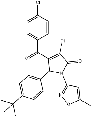 5-(4-tert-butylphenyl)-4-(4-chlorobenzoyl)-3-hydroxy-1-(5-methyl-3-isoxazolyl)-1,5-dihydro-2H-pyrrol-2-one Struktur