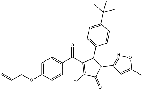 4-[4-(allyloxy)benzoyl]-5-(4-tert-butylphenyl)-3-hydroxy-1-(5-methyl-3-isoxazolyl)-1,5-dihydro-2H-pyrrol-2-one Struktur