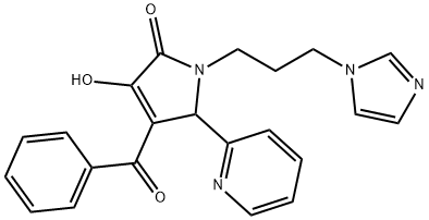 4-benzoyl-3-hydroxy-1-[3-(1H-imidazol-1-yl)propyl]-5-(2-pyridinyl)-1,5-dihydro-2H-pyrrol-2-one Struktur