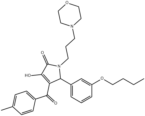 5-(3-butoxyphenyl)-3-hydroxy-4-(4-methylbenzoyl)-1-[3-(4-morpholinyl)propyl]-1,5-dihydro-2H-pyrrol-2-one Struktur