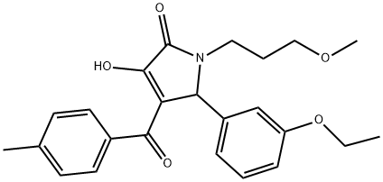 5-(3-ethoxyphenyl)-3-hydroxy-1-(3-methoxypropyl)-4-(4-methylbenzoyl)-1,5-dihydro-2H-pyrrol-2-one Struktur