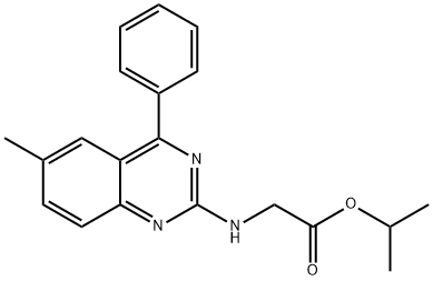 isopropyl [(6-methyl-4-phenyl-2-quinazolinyl)amino]acetate Struktur