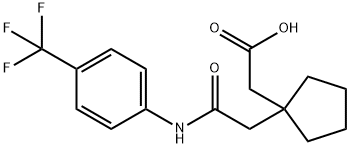 (1-{2-oxo-2-[4-(trifluoromethyl)anilino]ethyl}cyclopentyl)acetic acid Struktur