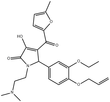 5-[4-(allyloxy)-3-ethoxyphenyl]-1-[2-(dimethylamino)ethyl]-3-hydroxy-4-(5-methyl-2-furoyl)-1,5-dihydro-2H-pyrrol-2-one Struktur