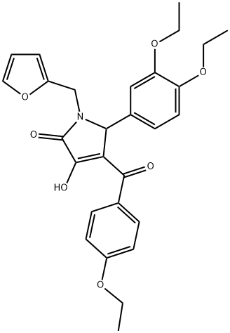 5-(3,4-diethoxyphenyl)-4-(4-ethoxybenzoyl)-1-(2-furylmethyl)-3-hydroxy-1,5-dihydro-2H-pyrrol-2-one Struktur