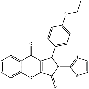 1-(4-ethoxyphenyl)-2-(1,3-thiazol-2-yl)-1,2-dihydrochromeno[2,3-c]pyrrole-3,9-dione Struktur