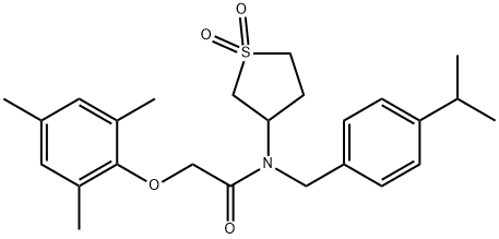 N-(1,1-dioxidotetrahydro-3-thienyl)-N-(4-isopropylbenzyl)-2-(mesityloxy)acetamide Struktur