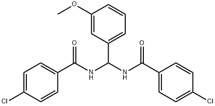 4-chloro-N-[[(4-chlorobenzoyl)amino](3-methoxyphenyl)methyl]benzamide Struktur