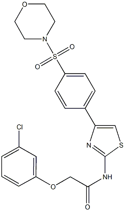 2-(3-chlorophenoxy)-N-{4-[4-(4-morpholinylsulfonyl)phenyl]-1,3-thiazol-2-yl}acetamide Struktur