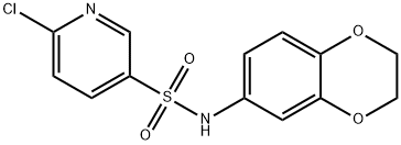 6-chloro-N-(2,3-dihydro-1,4-benzodioxin-6-yl)-3-pyridinesulfonamide Struktur