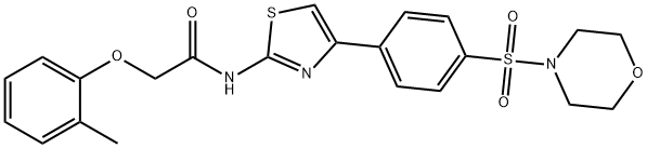 2-(2-methylphenoxy)-N-{4-[4-(4-morpholinylsulfonyl)phenyl]-1,3-thiazol-2-yl}acetamide Struktur