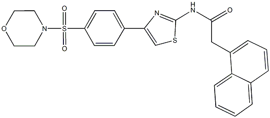 N-{4-[4-(4-morpholinylsulfonyl)phenyl]-1,3-thiazol-2-yl}-2-(1-naphthyl)acetamide Struktur