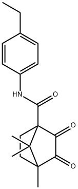 N-(4-ethylphenyl)-4,7,7-trimethyl-2,3-dioxobicyclo[2.2.1]heptane-1-carboxamide Struktur