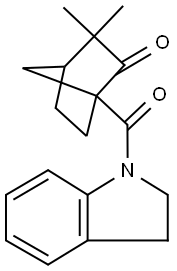 1-(2,3-dihydro-1H-indol-1-ylcarbonyl)-3,3-dimethylbicyclo[2.2.1]heptan-2-one Struktur