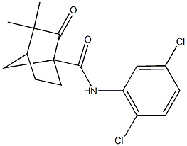 N-(2,5-dichlorophenyl)-3,3-dimethyl-2-oxobicyclo[2.2.1]heptane-1-carboxamide Struktur