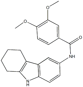 3,4-dimethoxy-N-(2,3,4,9-tetrahydro-1H-carbazol-6-yl)benzamide Struktur