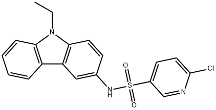 6-chloro-N-(9-ethyl-9H-carbazol-3-yl)-3-pyridinesulfonamide Struktur