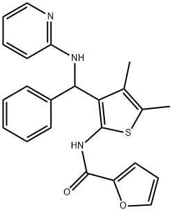 N-{4,5-dimethyl-3-[phenyl(2-pyridinylamino)methyl]-2-thienyl}-2-furamide Struktur