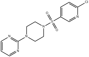 2-{4-[(6-chloro-3-pyridinyl)sulfonyl]-1-piperazinyl}pyrimidine Struktur