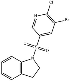 1-[(5-bromo-6-chloro-3-pyridinyl)sulfonyl]indoline Struktur