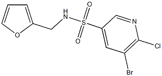 5-bromo-6-chloro-N-(2-furylmethyl)-3-pyridinesulfonamide Struktur