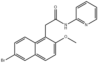 2-(6-bromo-2-methoxy-1-naphthyl)-N-(2-pyridinyl)acetamide Struktur