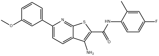 3-amino-N-(4-fluoro-2-methylphenyl)-6-(3-methoxyphenyl)thieno[2,3-b]pyridine-2-carboxamide Struktur