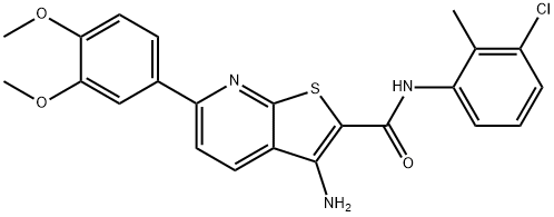 3-amino-N-(3-chloro-2-methylphenyl)-6-(3,4-dimethoxyphenyl)thieno[2,3-b]pyridine-2-carboxamide Struktur