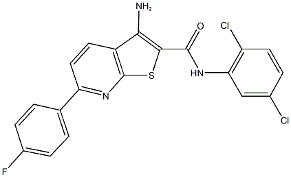 3-amino-N-(2,5-dichlorophenyl)-6-(4-fluorophenyl)thieno[2,3-b]pyridine-2-carboxamide Struktur