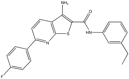 3-amino-N-(3-ethylphenyl)-6-(4-fluorophenyl)thieno[2,3-b]pyridine-2-carboxamide Struktur