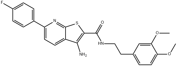 3-amino-N-[2-(3,4-dimethoxyphenyl)ethyl]-6-(4-fluorophenyl)thieno[2,3-b]pyridine-2-carboxamide Struktur